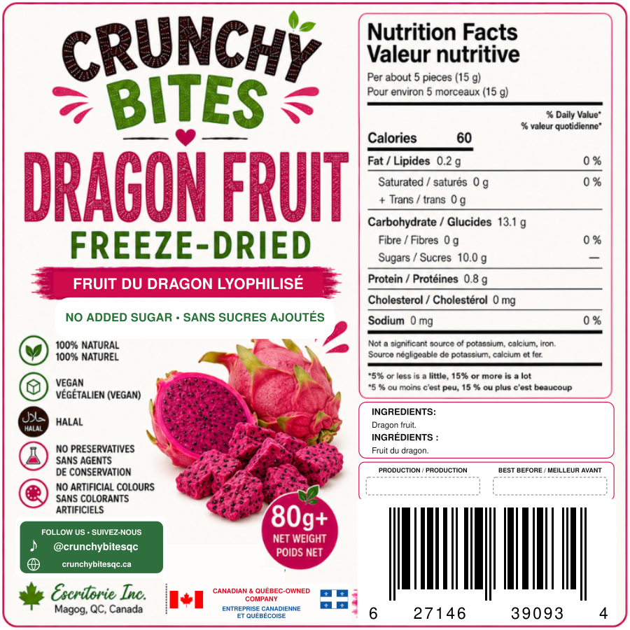 Freeze-Dried Dragon Fruit / Fruit du Dragon Lyophilisé