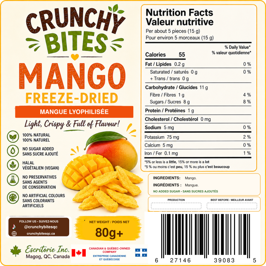 Freeze-Dried Mango / Mangues Lyophilisées