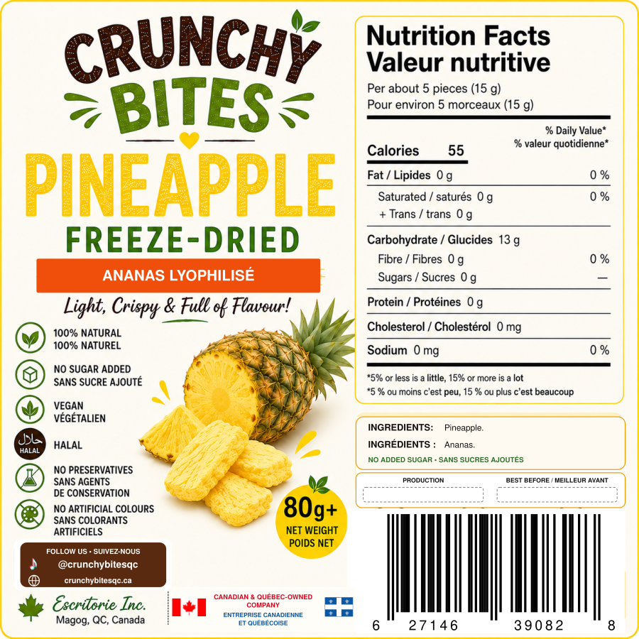 Freeze-Dried Pineapple / Ananas lyophilisé