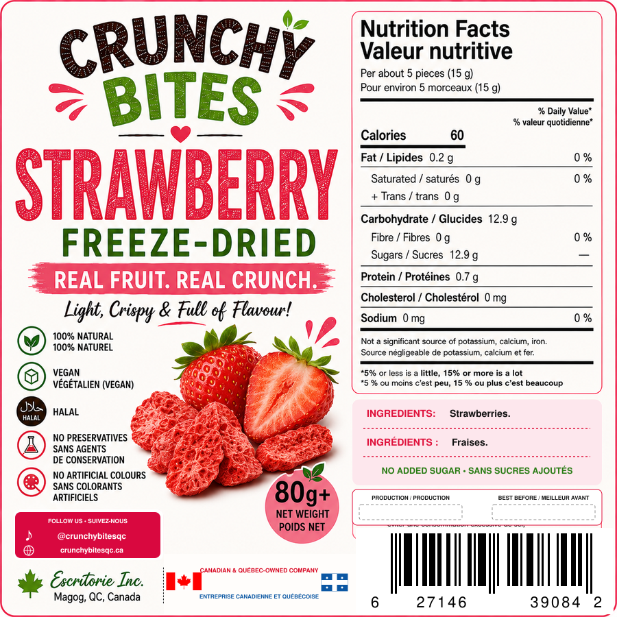 Freeze-Dried Strawberries / Fraises lyophilisées