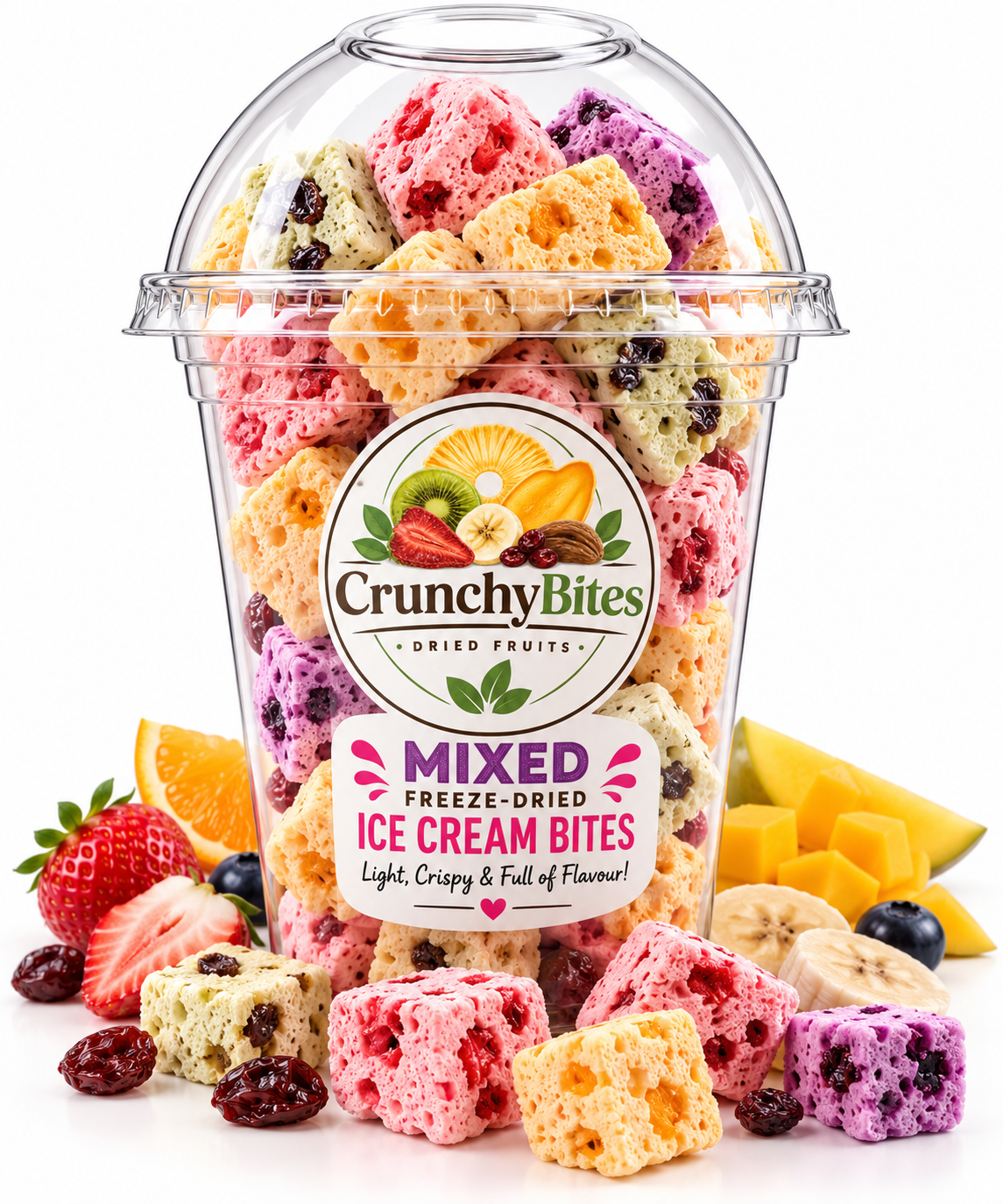Mixed Freeze-Dried Ice Cream Bites / Bouchées de Crème Glacée Lyophilisées